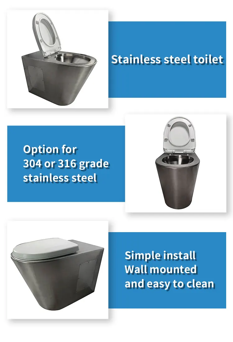 Sanitary ware two-piece toilet bathroom stainless steel wall-mounted toilet