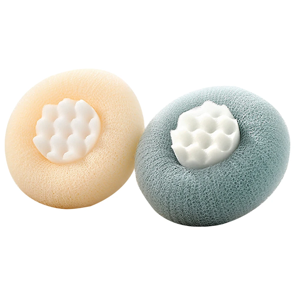 

2pcs Bath Ball Scrubber Shower Cleaning Exfoliating Body Balls PP Loofah Skin Lightweight Nylon Silicone Material Easy Clean