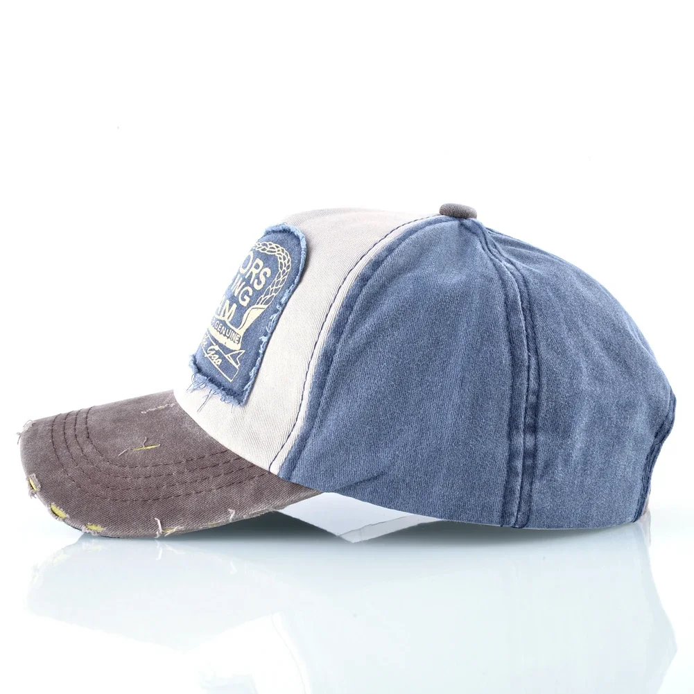 Vintage-Baseballkappe aus gewaschener Baumwolle mit modischem Buchstaben-Aufnäher für Männer und Frauen – Unisex Hip Hop Snapback-Mütze – Detail 10