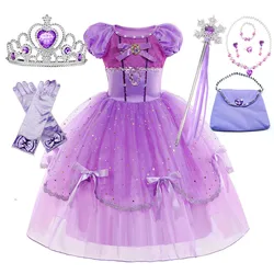 Sophia the First Fancy Ball Gown Princess Sophia Dress Girls Cartoon Series Sofia Role Play Birthday Party Frock Toddler Vestido