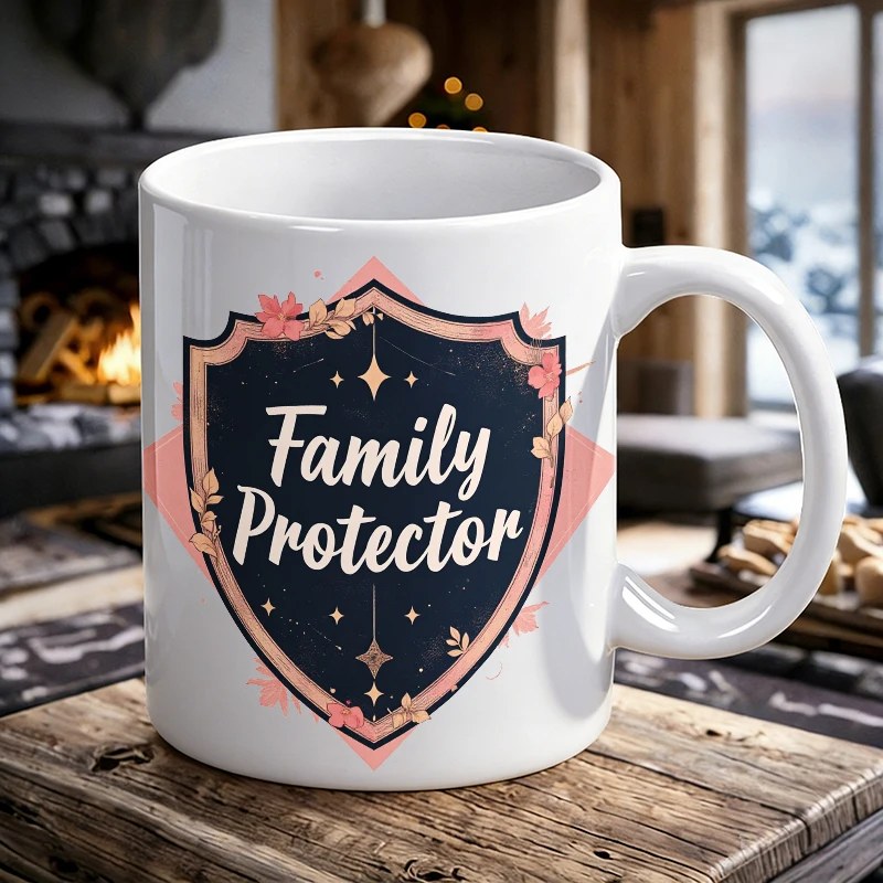 

Cup & Mug Set, Family Protector Shield Ceramic Mug, Coffee Cup, Milk Cup, Office Tea Cup, Drinking Cup, Gift for Friends