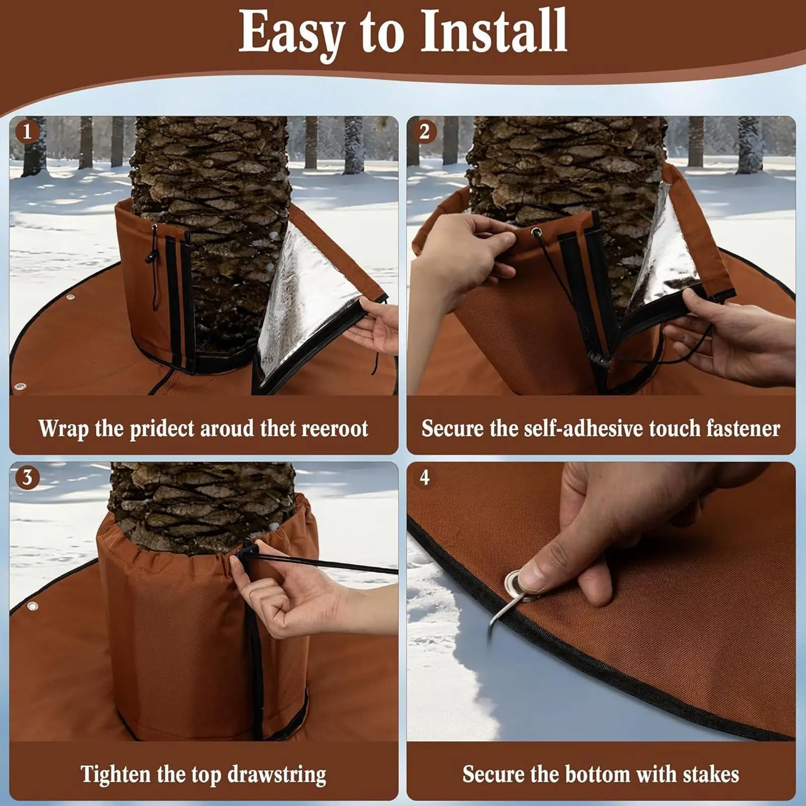 

Корь дерева, защита от зимы, защита от замерзания дерева, защита от мороза для зимы, открытый двор, газон, сад, пейзаж