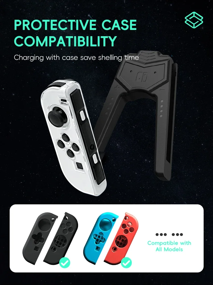 Charging Grip for Joycon Controller, Handle Bracket Charger Dock Compatible with Switch/Lite/OLED Console Accessories image 2
