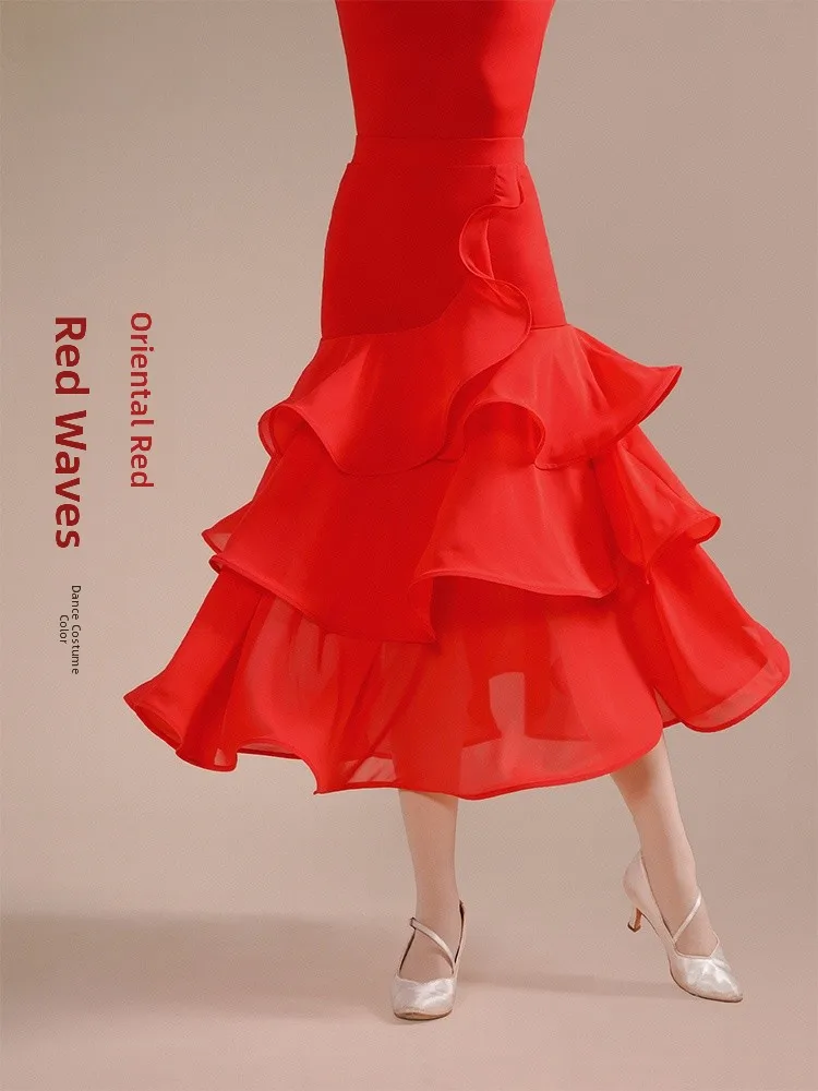 modern-dance-social-dance-skirt-women's-new-style-national-standard-waltz-professional-wide-skirt-f2169-half-length-skirt