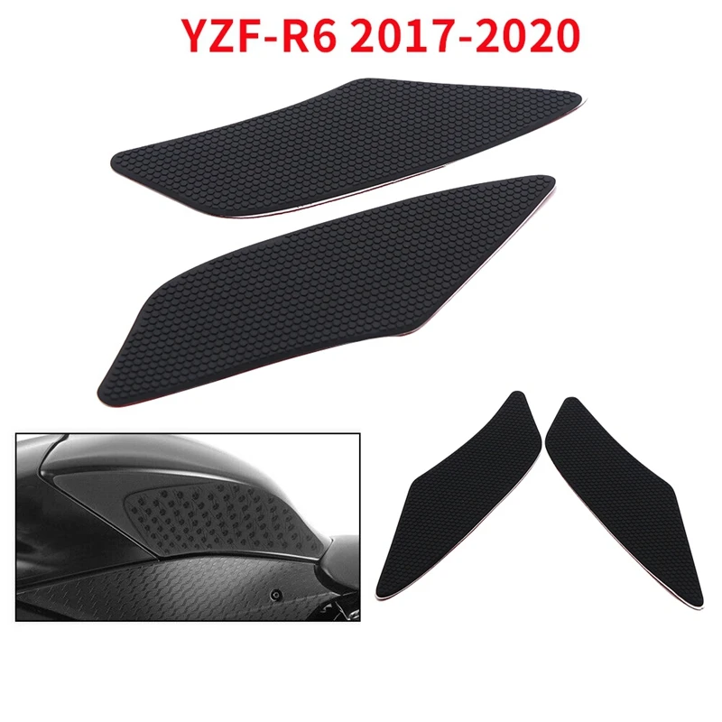 

Motorcycle Tank Traction Pad Grips Rubber Gas Tank Decals Knee Protector For Yamaha YZF-R6 2017-2020