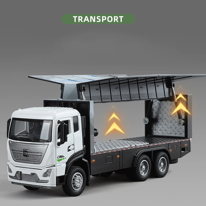 1:32 Alloy Truck Car Model Container Truck Container Engineering Transport Vehicle Children\'s Sound and Light Toy Car Gift