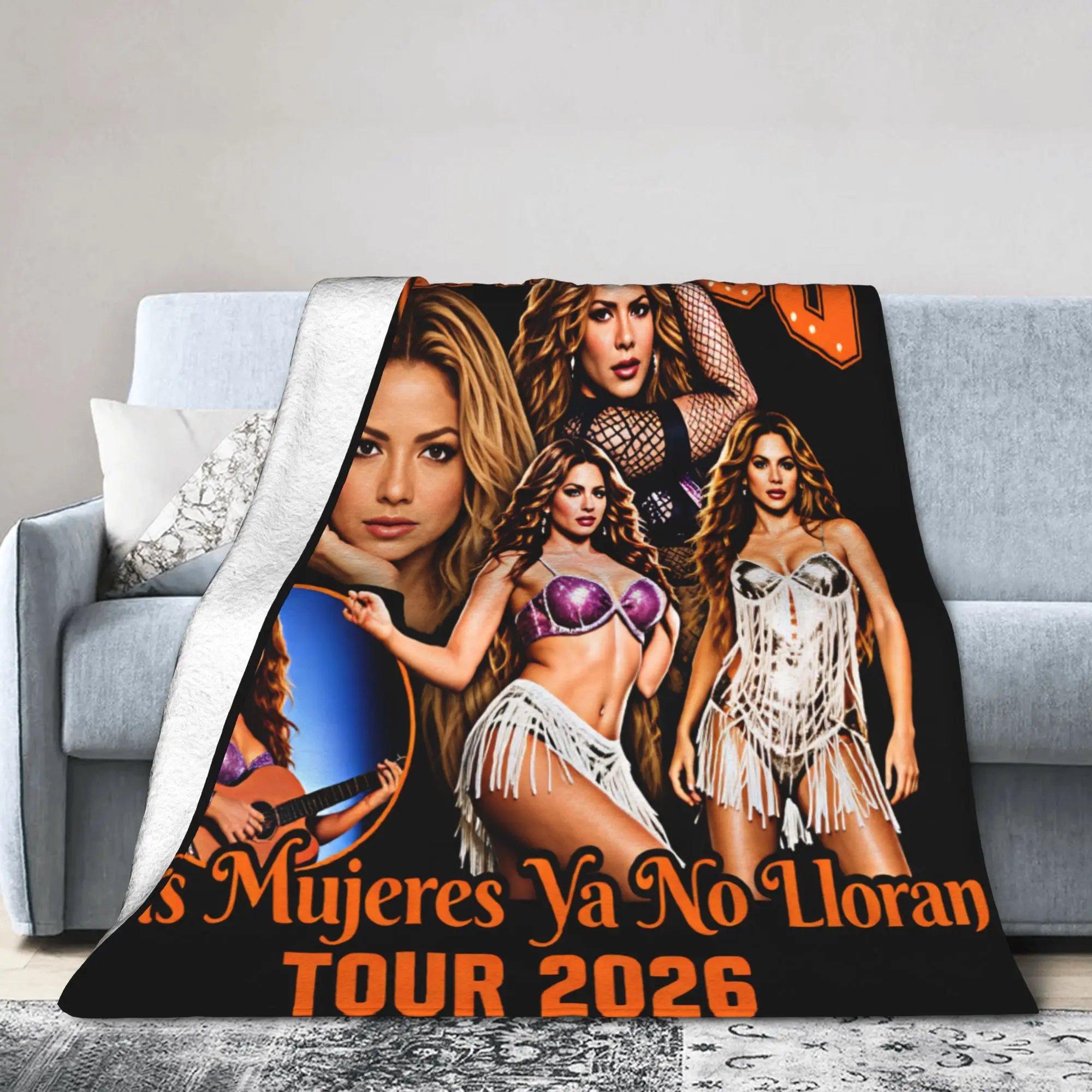 Flamenco Shakira Multi Portrait Tour Super Warm Blanket Plush Bedding Throws Graphic Couch Bed Flannel Bedspread Sofa Bed Cover