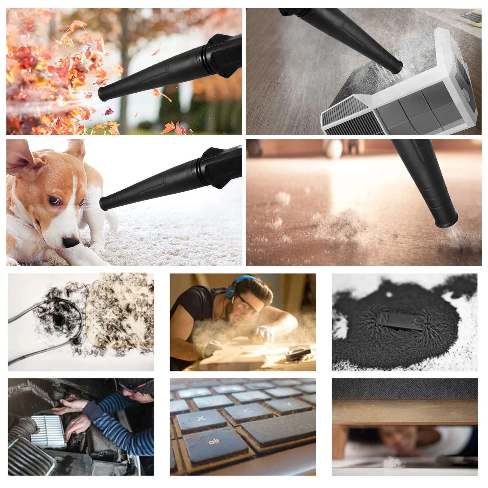 Aspirateur et souffleur 2 en 1 avec interrupteur de commande de vitesse MF ite, batterie légère, 62 souffleurs de cuir chevelu, 21V