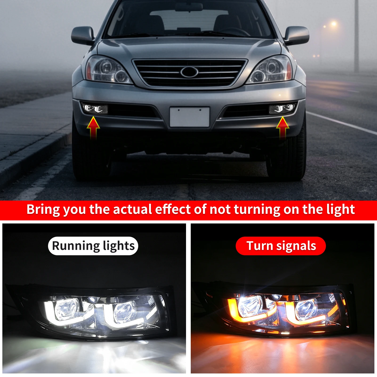 For 2003-2009 2008 Lexus GX470 Front Fog Lamps Bright Waterproof Improved Driving Visibility Auto Exterior Lighting Accessories