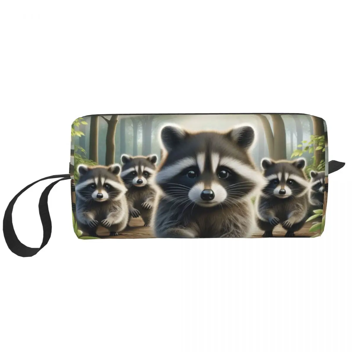 Custom Fashion Funny Raccoon Travel Toiletry Bag for Women Cosmetic Makeup Bag Beauty Storage Dopp Kit