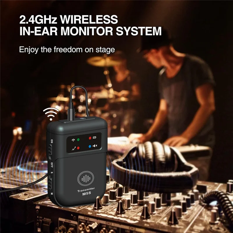 

M5S Wireless In-Ear Monitor System 2.4G Wireless IEM System Stage Monitor For Studio, Band Rehearsal, Live Performance-A32R