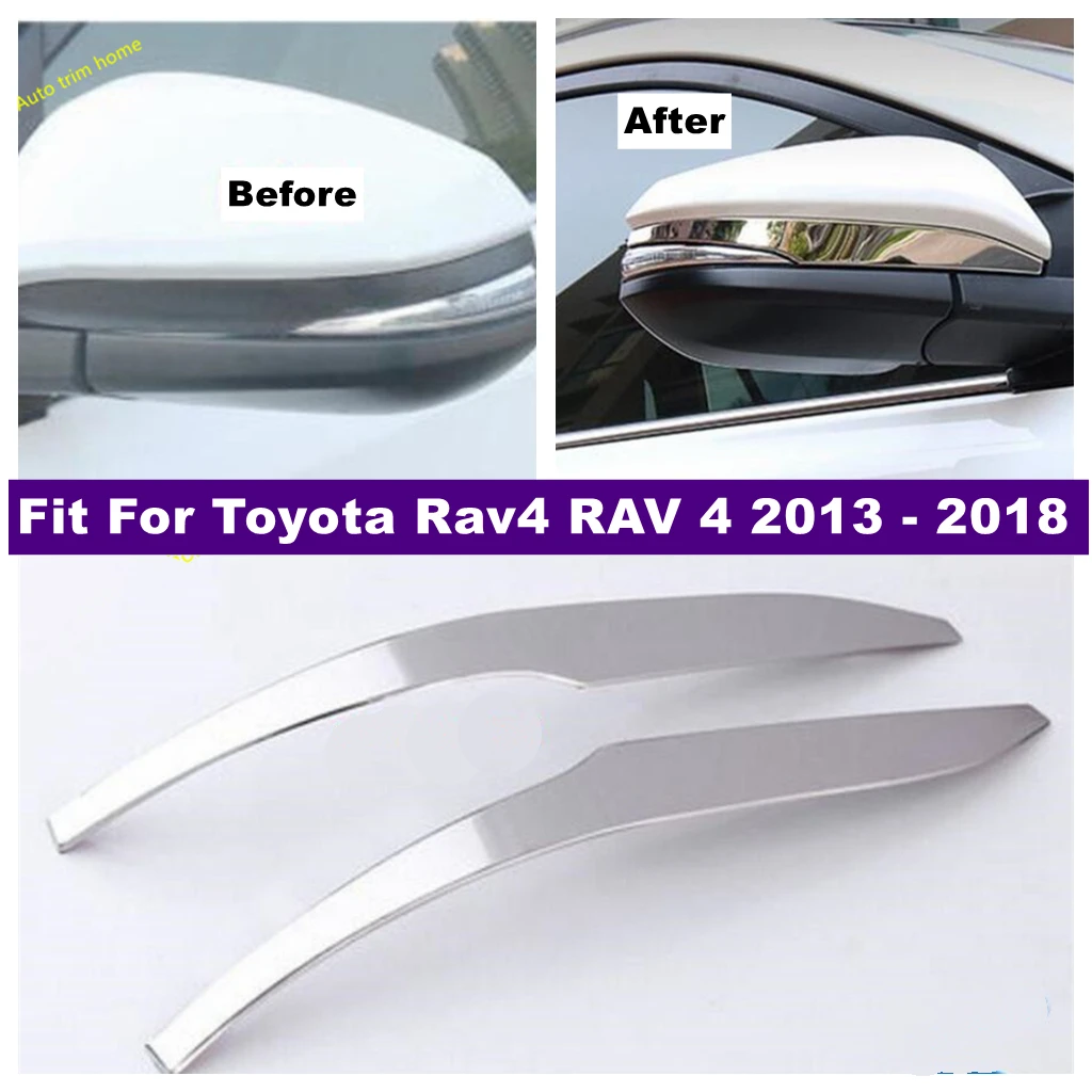 

Outside Door Rearview Mirror Rubbing Strip Cover Streamer Trim Fit For Toyota RAV4 RAV 4 2013 - 2018 Auto Exterior Accessories