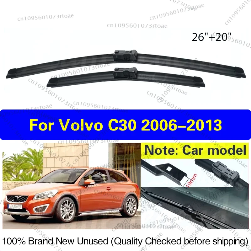 

Car Wiper Blade For Volvo C30 2006 - 2013 Windscreen Windshield Rubber Refill Front Window Wiper 26"+20" LHD Auto Accessories