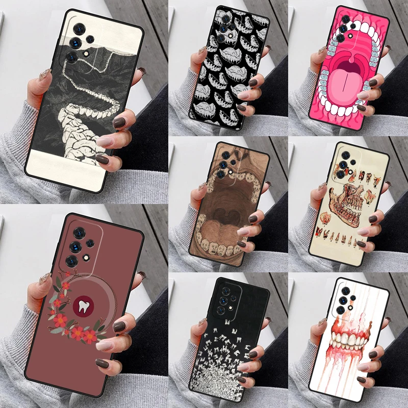 Dentist Tooth Dental Hygienist Phone Case For Samsung Galaxy S23 S21 S20 FE S24 S22 Ultra Note20 S10 S9 Plus A40 A52 A13 A53