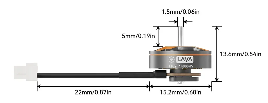 Motor brushless BETAFPV LAVA 1102 14000KV 22mm/44mm kompatibel dengan drone Pavo Femto