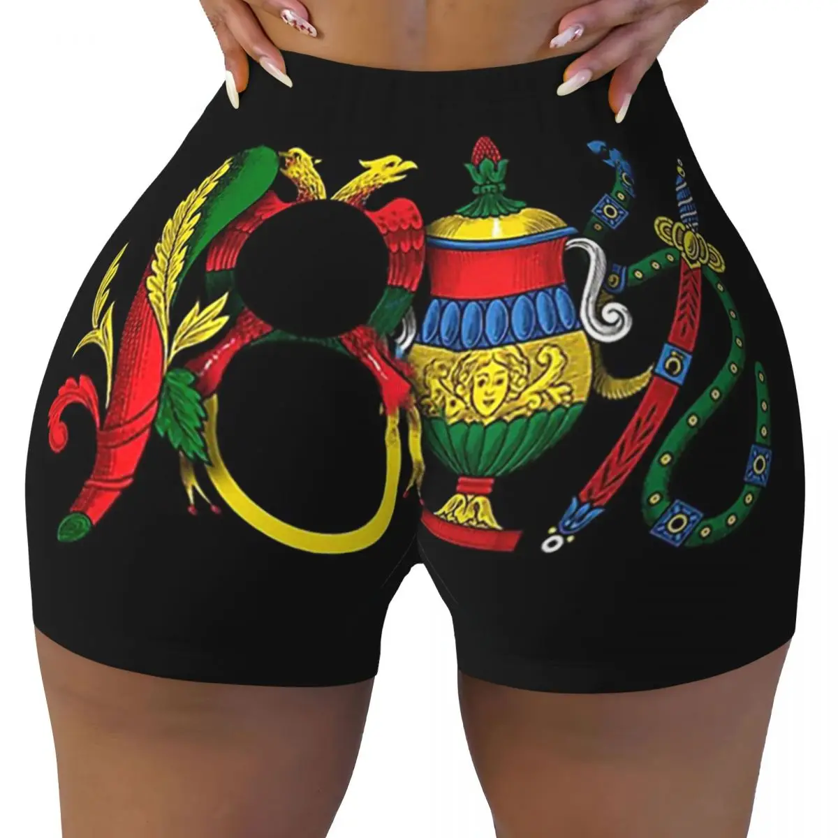 Custom Italian Aces Briscola Scopa Card Women Gym Workout Running Shorts Athletic Volleyball Biker Yoga Shorts