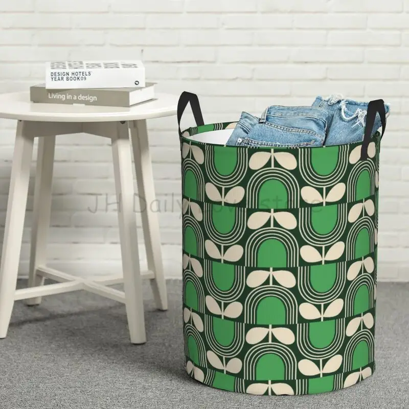 Custom Orla Kiely Multi Stem Flowers Laundry Basket Collapsible Scandinavian Toy Clothes Laundry Hamper Storage Bin for Kids