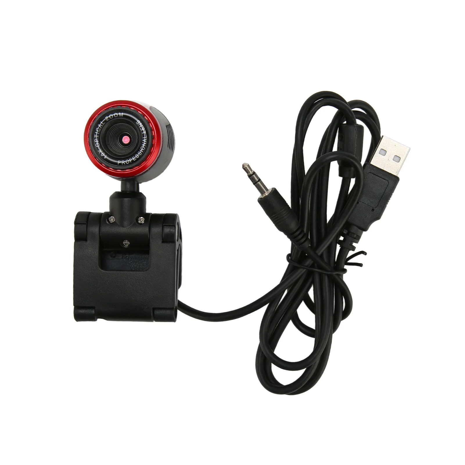 USB 2.0 HD Webcam with Microphone and 360-Degree Rotation Compatible with PCs Desktops and Laptops Supports Skype/MSN