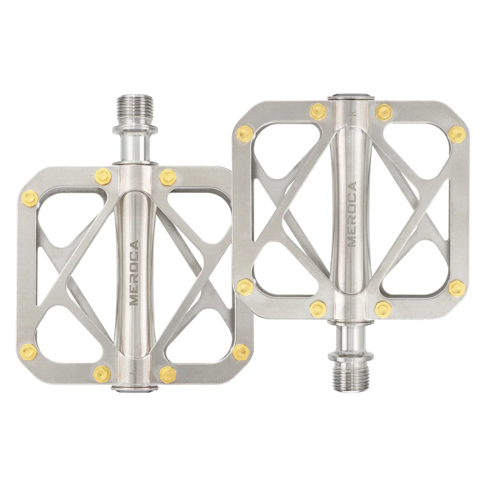 

MEROCA Titanium Alloy Bike Pedals 3 Bearings CNC Non-Slip Ultralight for Mountain Road Bicycles, Cycling Pedals Bike Accessories