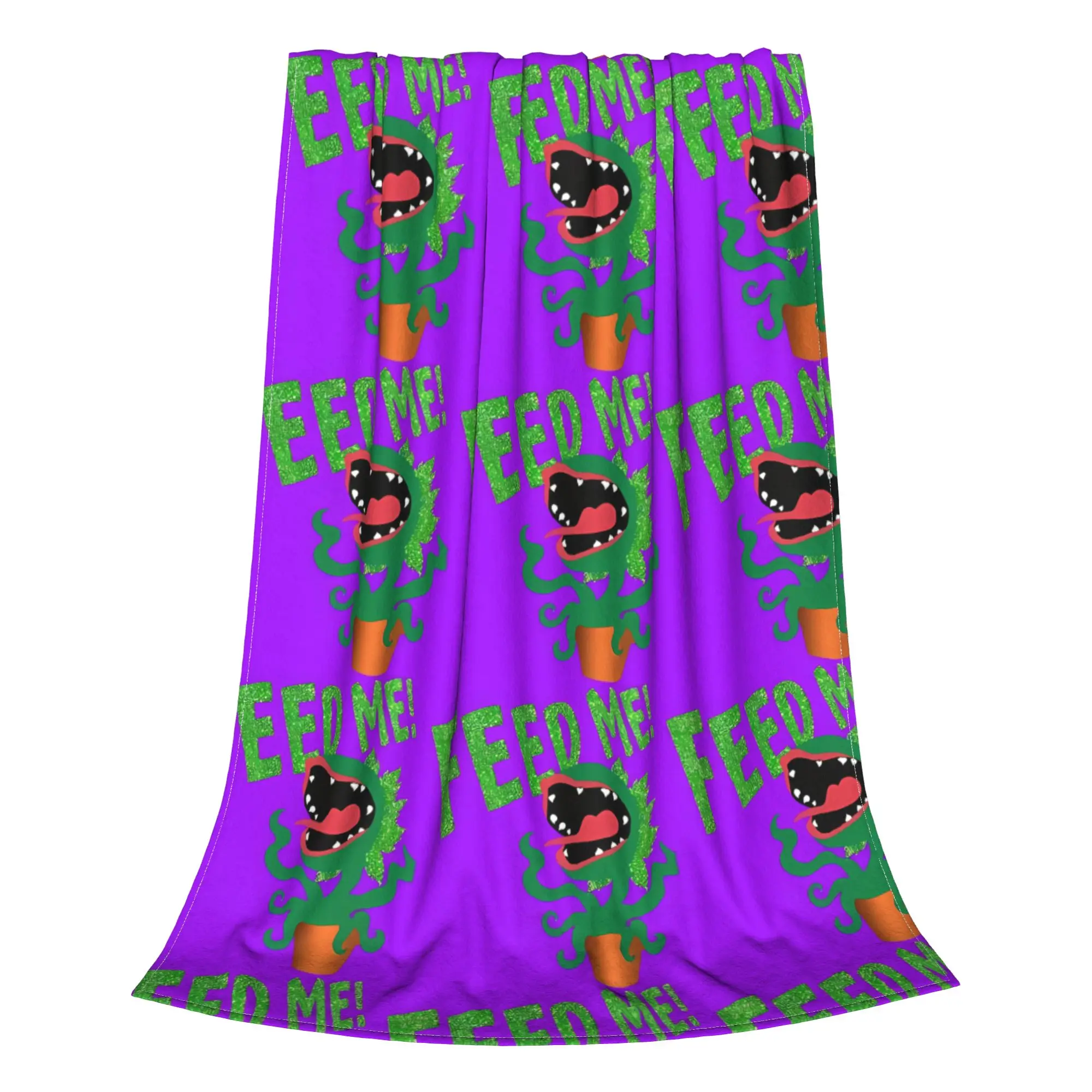 1PC Home Cute Room Decor Feed Me! Blanket Throw Blanket Little Shop of Horrors Novelty Warm Blanket All Season