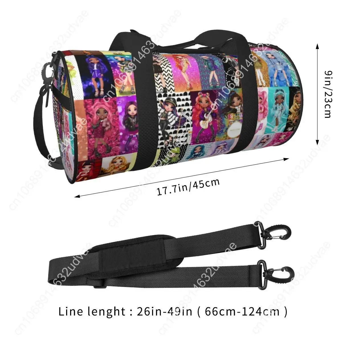 Tas Olahraga Rainbow High Tas Olahraga Tahan Air Anak Perempuan Kawaii Tas Tangan Desain Renang Besar Tas Kebugaran Baru untuk Pria Wanita
