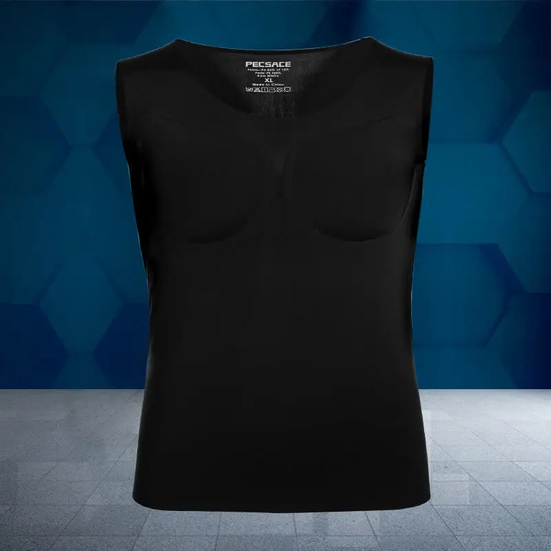 Männer Body Shaper Gefälschte Muskel Enhancer ABS Unsichtbare Pads Top Cosplay Brust Shirts Weichen Schutz Fitness Muskel Unterhemd