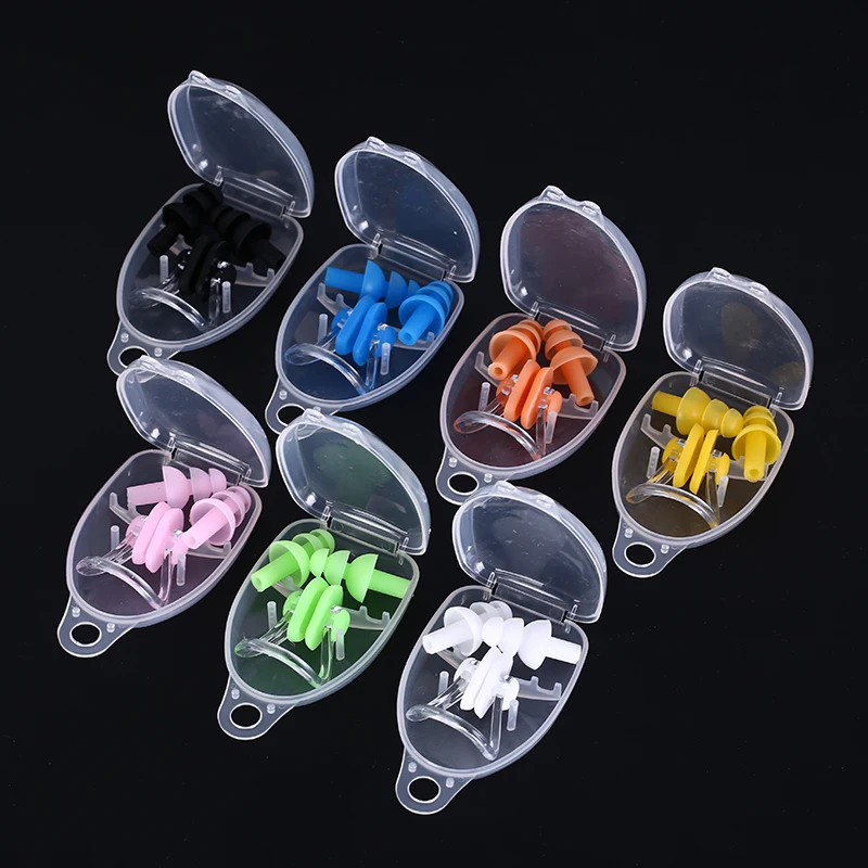 1 Set Nose Clip Ear Plugs Waterproof Soft Silicone Swimming Sport Earplug Nose Clip Tool Diving Water Sport Swimming Accessories