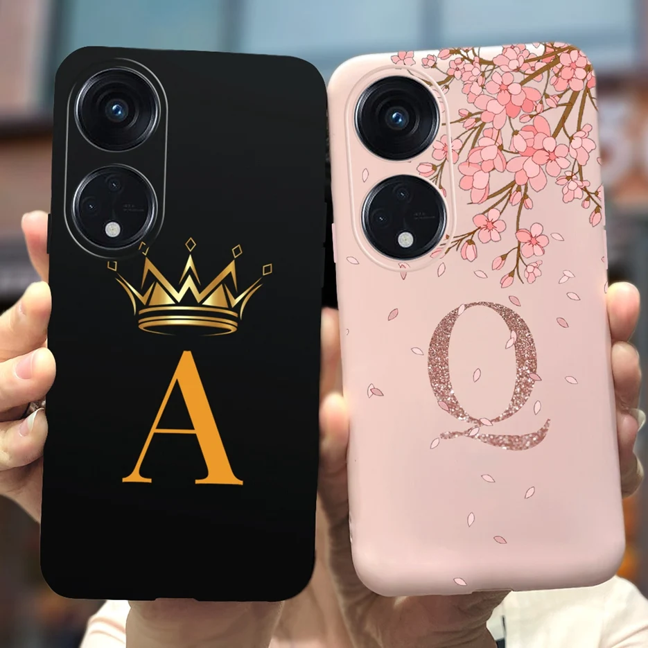 For Oppo Reno 8T 4G Case CPH2481 Cute Crown Letters Cover Soft TPU Phone Cases For Oppo Reno8 T 5G CPH2505 Reno 8T Reno8T Bumper