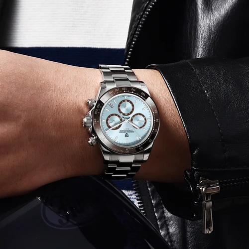 Imagen 2 del producto 2025 nuevo diseño PAGANI marca superior relojes deportivos de cuarzo para Hombre zafiro Acero inoxidable cronógrafo resistente al agua Reloj de lujo para Hombre