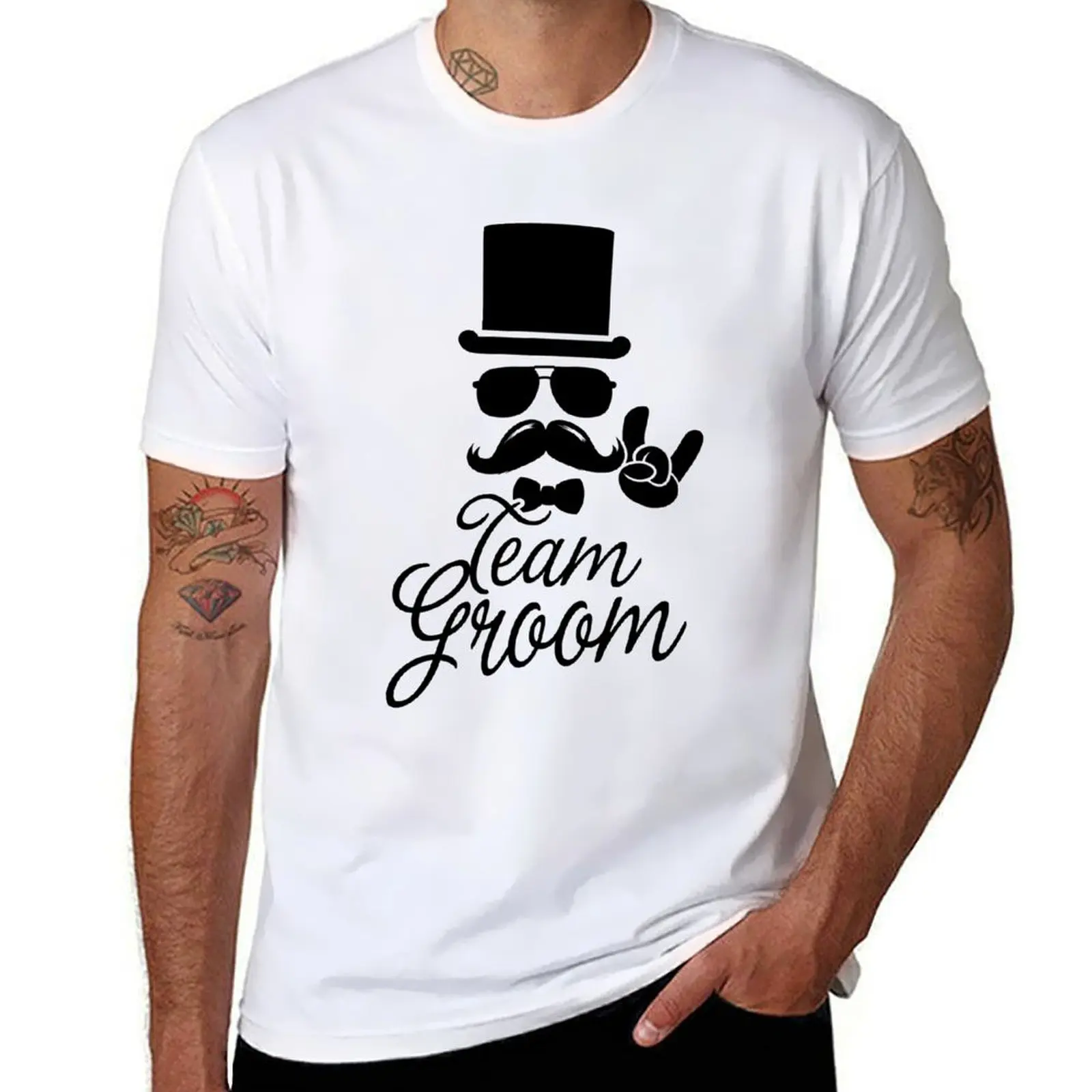 

Funny Vintage Team Groom Bachelor Party Wedding Marriage Stag Do Gift T-Shirt man t shirts for men t shirts cotton 100% T-Shirt