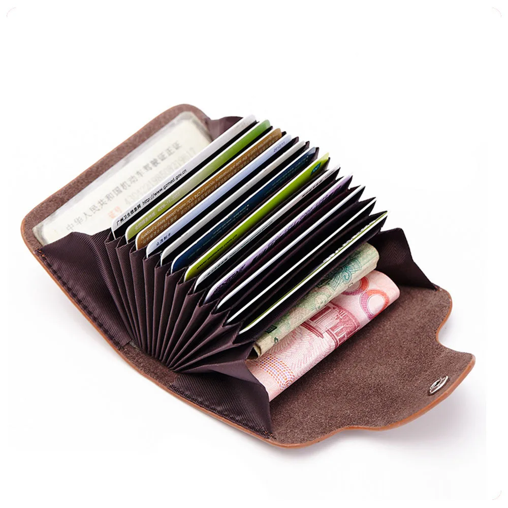 

Organ Card Holder for Men Women Genuine Leather ID Credit Card Driver License Minimalist Wallet Money Clip Slim Unisex Purse