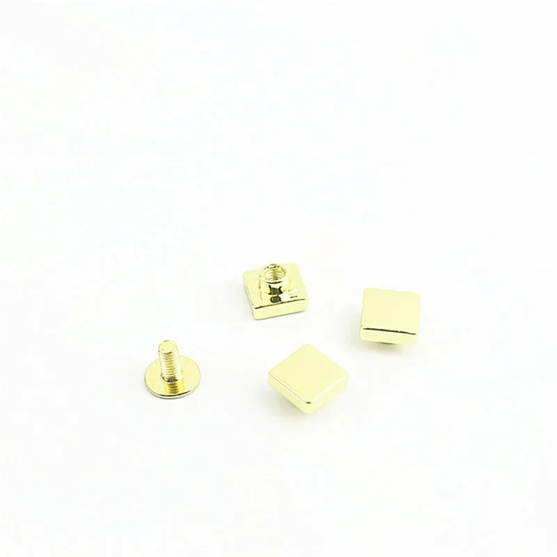 10Pcs 8mm Square Handbag Rivets Screw Metal Buckles Bag Studs Nail for Leather Craft Belt Wallet Bag Decor Hardware Accessories