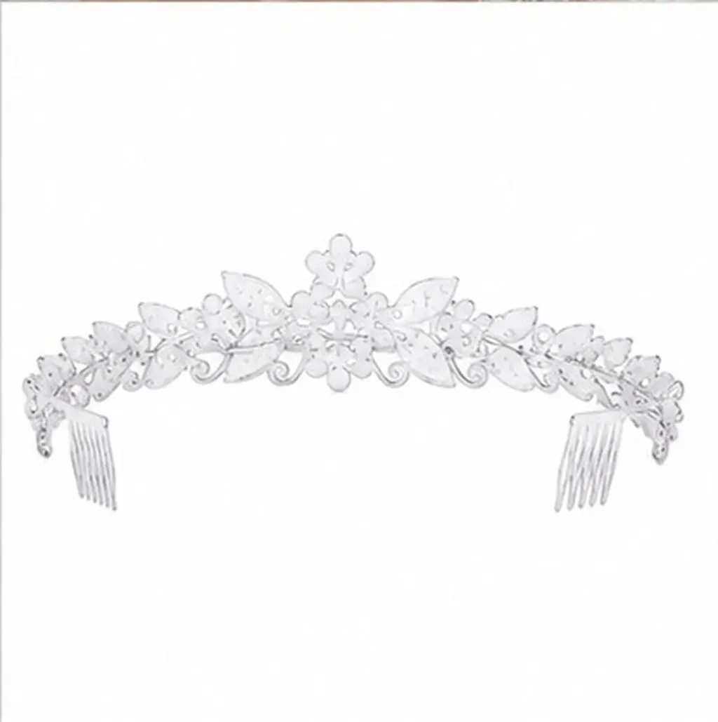 Wedding Crown Headband Tiara Silver Durable Hard Alloy Shining Crystal Rhinestone Bridal Hair Comb Engagement Party