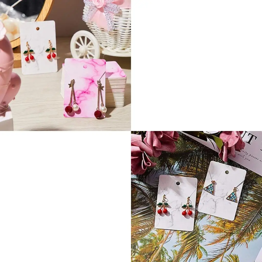 

Набор держателей для карточек с мраморными серьгами и ожерельями 200 шт. Карточки для демонстрации ювелирных изделий 200 шт. 400