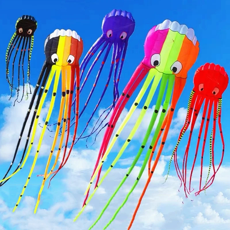 

free shipping 8m octopus kite large single line soft inflatable kite professional kites for adults kitesurf kite parachute kite