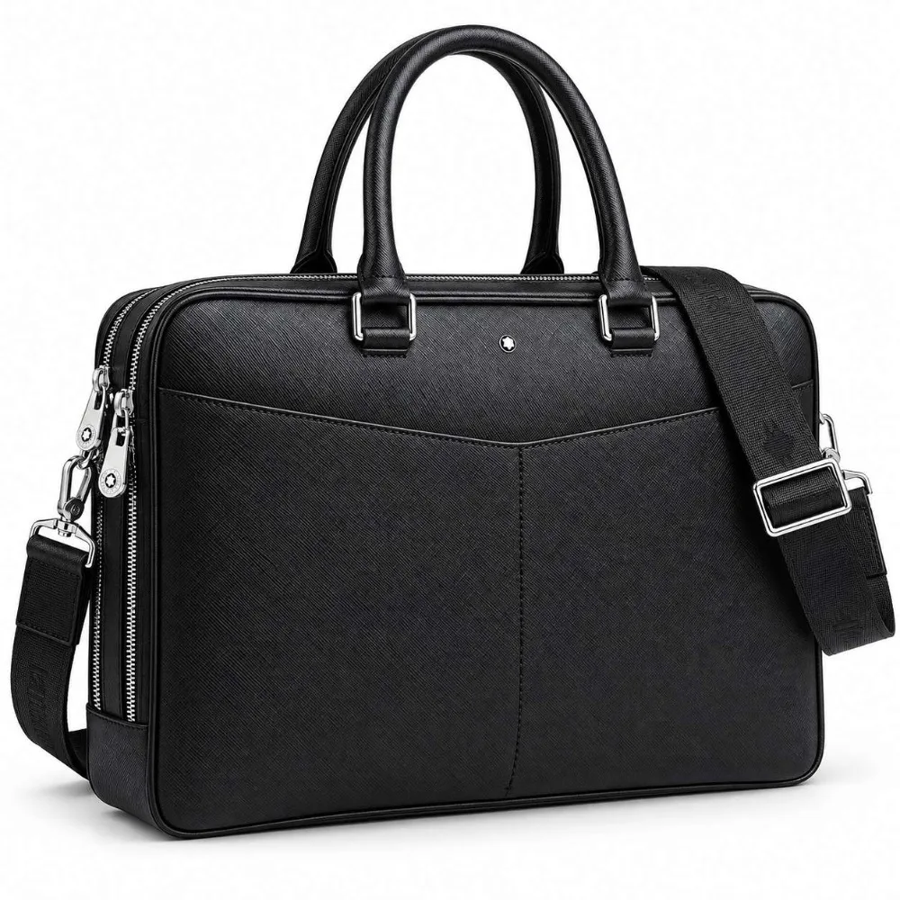 Classic Men Business Briefcase Office Work Laptop Bag Luxury Leather Top-Handle Bags High Quality Casual Crossbody Messenger Bag
