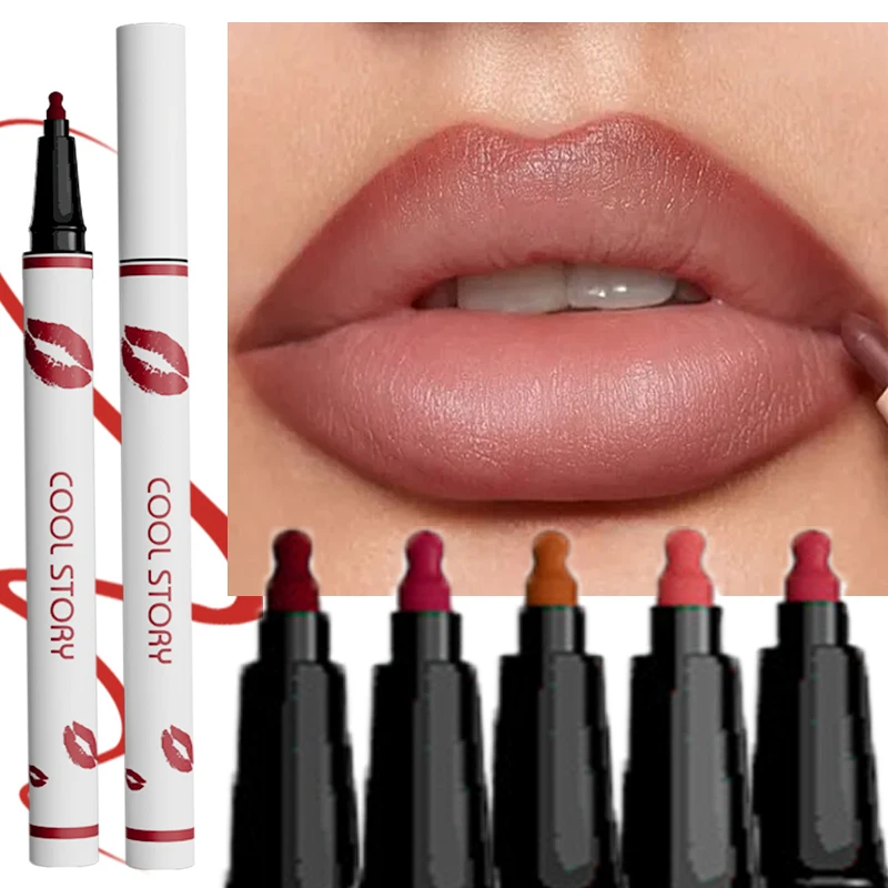 Rouge à lèvres liquide, stylo durable, séchage rapide, anti-taches, mat naturel, Contour, rouge à lèvres liquide, maquillage