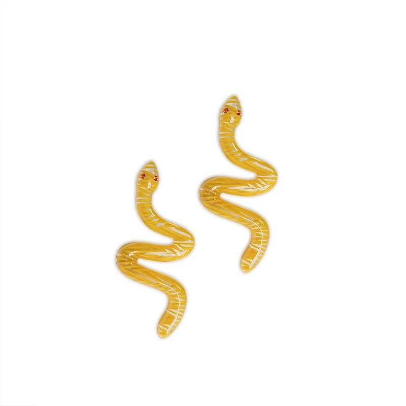 

New Fashion Irregular Animal Snake Shaped Acrylic Three-dimensional Patterns,personalized Twisted Wave Resin Earrings Decoration