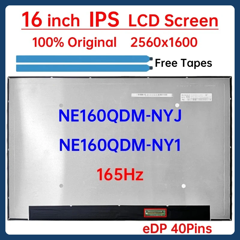 

16 Inch Laptop LCD Screen NE160QDM NYJ NE160QDM-NYJ NE160QDM-NY1 Display Matrix Panel Replacement 2560x1600 eDP 40 Pins No-Touch