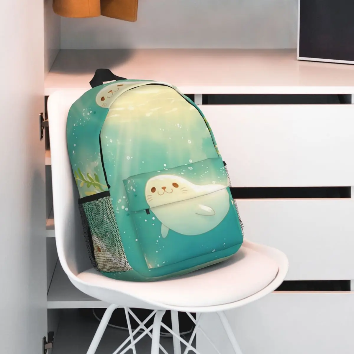 

Cartoon Adorable Seal Underwater Backpack Student BookBag Children School Bag Laptop Shoulder Bags for Boys Girls