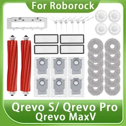 Do Roborock Qrevo S/Qrevo Pro/Qrevo MaxV Akcesoria do odkurzaczy robotycznych Główna szczotka boczna Filtr Uchwyt na mopa Ściereczka Worek na kurz Nakładka na mopa Część