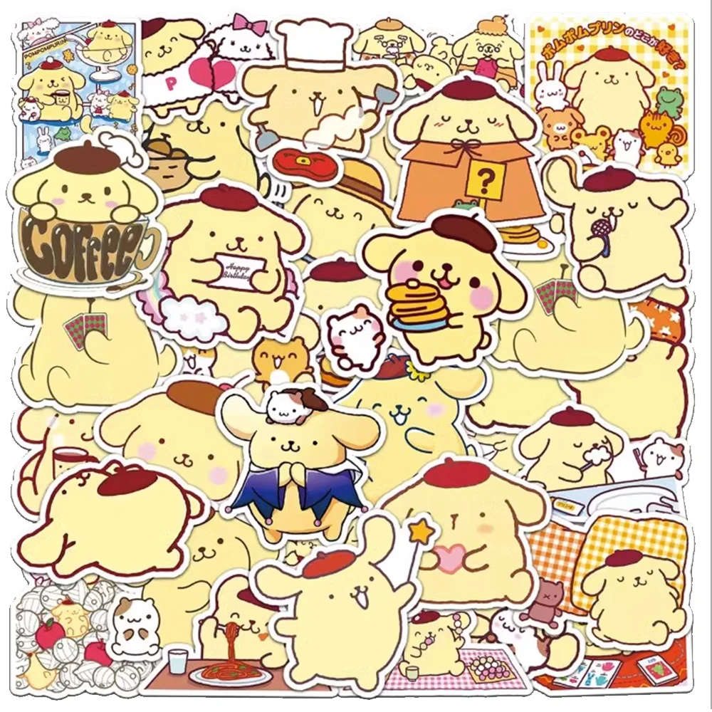 10/30/50PCS Cute Pompompurin Cartoon Stickers Anime DIY Phone Laptop Stationery Car Waterproof Kid Decal Toy Kawaii Sticker Gift