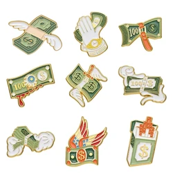 Dollar Enamel Pin Money Wings Jewelry Brooch Custom Badge Metal Backpack Hat Accessories Wholesale Gift Fashion