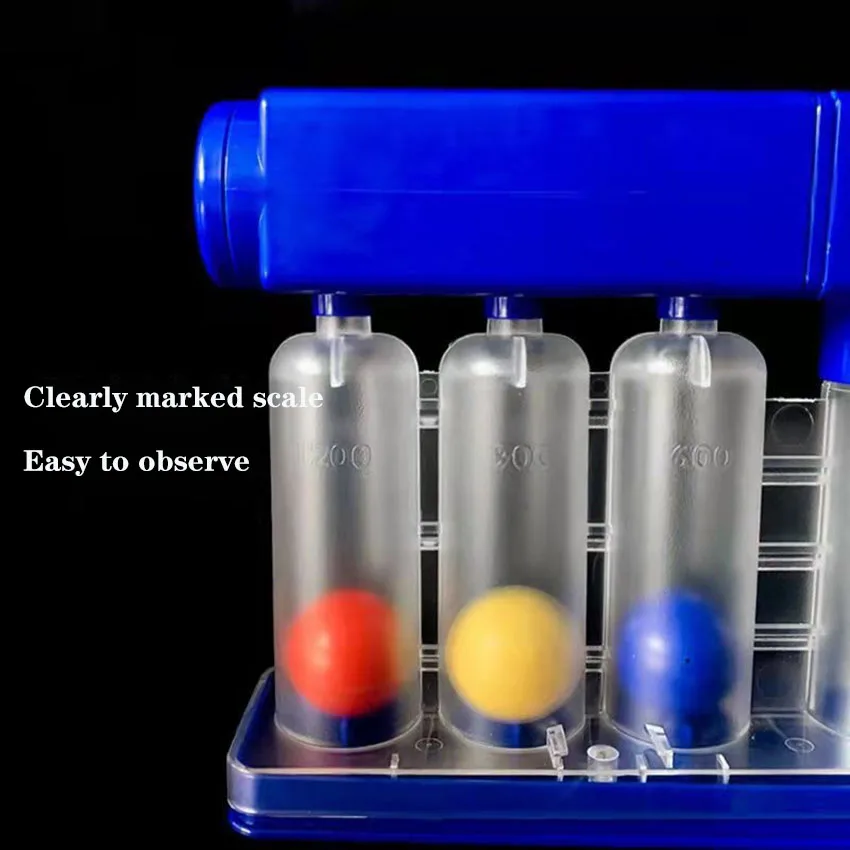 تمرين إعادة التأهيل بعد العملية الجراحية لقدرة الرئة باستخدام جهاز تدريب التنفس ثلاثي الكرات لوظيفة الرئة