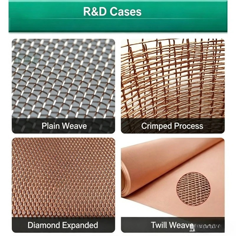 Industrial Red Copper Wire Mesh 2‑400 Mesh EMI Shielding Anti‑Static Ground Screen for Computer RoomRadiationIsolationFiltration
