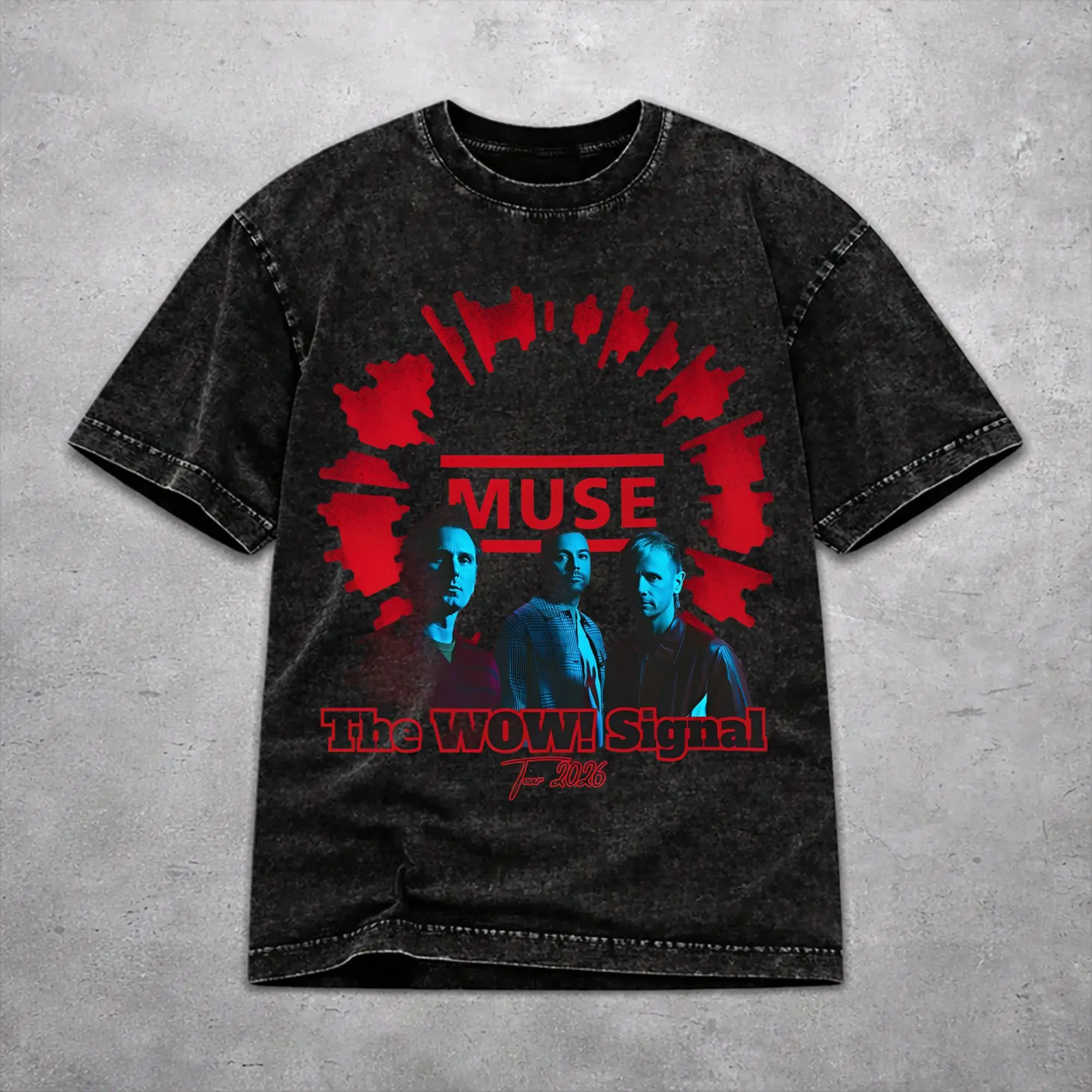 Oversize MUSE The Wow! Signal Europa Tour 2026 Apparel T-Shirts for Men Women  Cotton Washed Tee Shirts Clothes