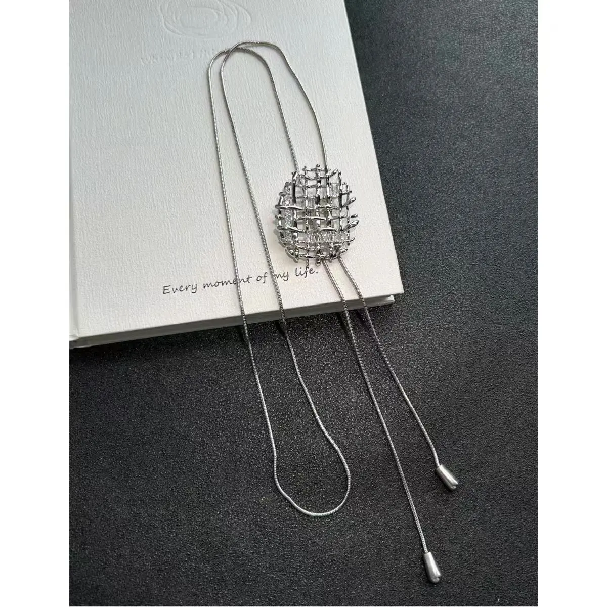 

Jenny&dave Silver Woven Zircon Earrings For Women, Minimalist Design Jewelry Necklace Necklaces For Women