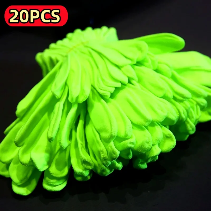 20 Paar leuchtende Partyhandschuhe für Weihnachten – UV-reaktives Neon-Grün, geeignet für Blacklight-Partys, Bar-Events und Erwachsenenfeiern – langlebiges Polyester-Leuchtzubehör, federfreie Konstruktion, Halloween-, Weihnachts- und Party-Spielzubehör – Detail 1