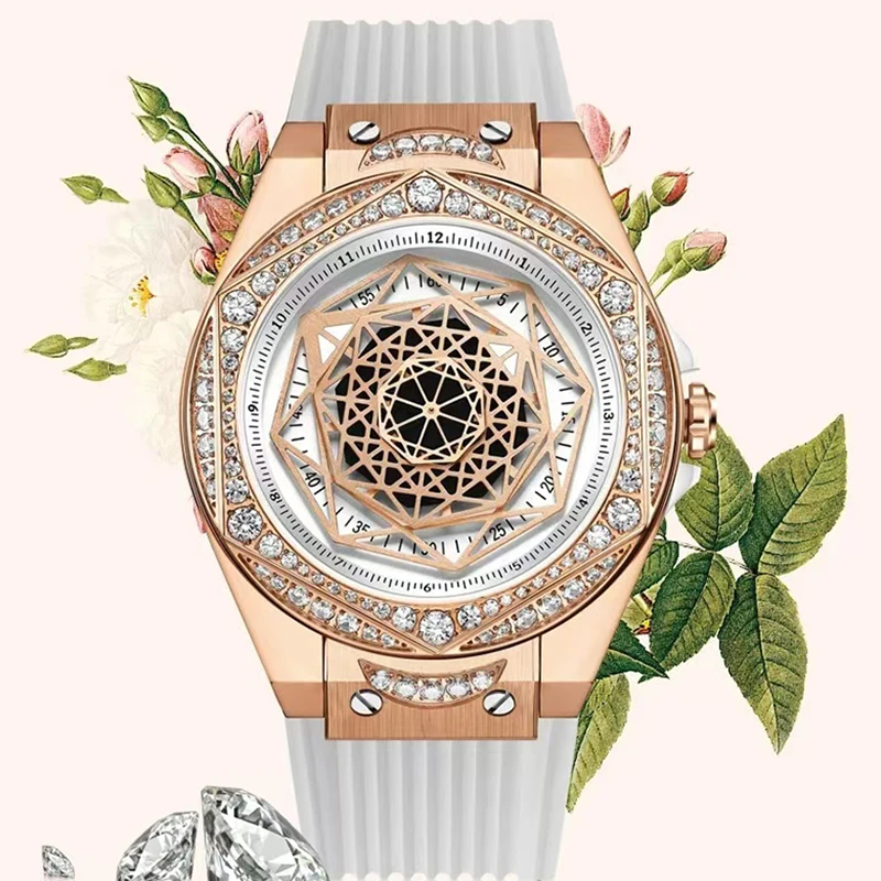 Hanboro New Women luxury watch luminous waterproof silicone strap fashion elegant ladies quartz wristwatch