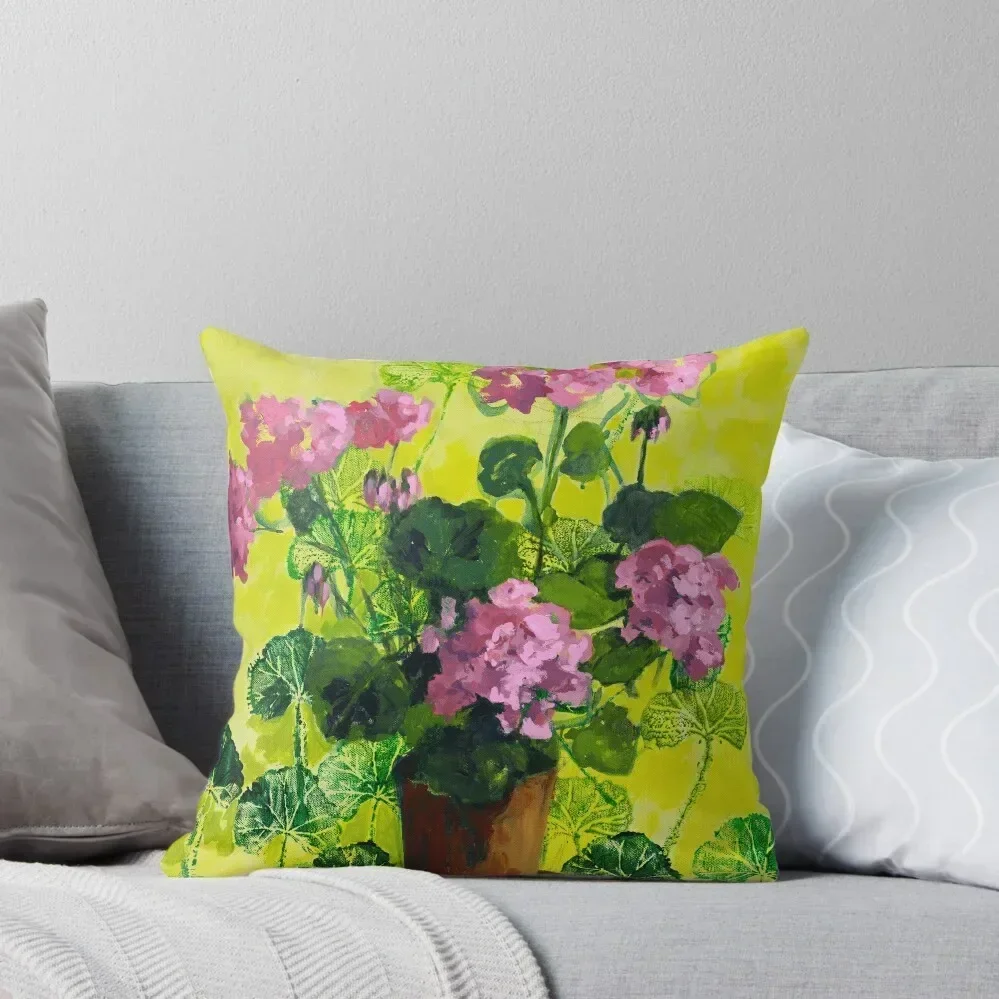 

Pink Geranium Throw Pillow Cushion Cover Luxury luxury decor pillow pillowcase Pillowcase Cushion pillow